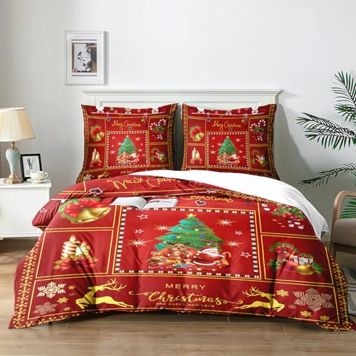 Yzehomijia Weihnachts Bettwäsche 3teilig 140x200cm,Bettwäsche Sets...