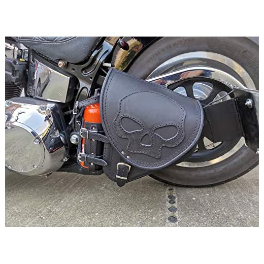 Orletanos Diablo Skull Kompatibel med Swing Bag Sadelväska Harley Davidson Softail Fatboy Heritage Star Frame Fat Bob 2018 Motorcykel Väska