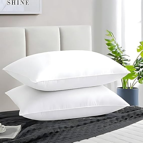 Image of MINIMART Microfiber Pillows Set 2, Soft Adjustable Pillow for Sleeping - 16 x 24 Inches -White (2, White, King (U.K. Standard S0-2