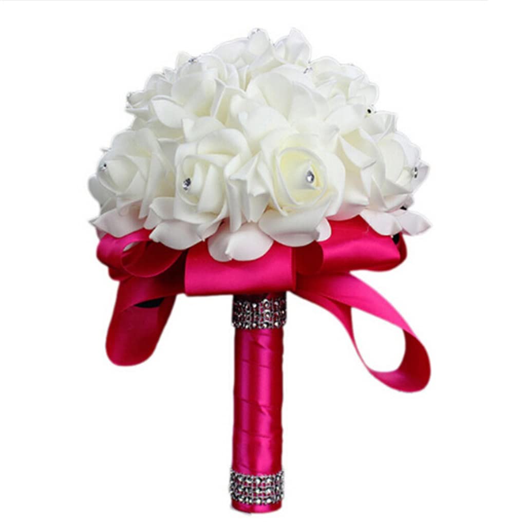Bouquet de mariée rose artificielle pour une cérémonie champagne élégante
