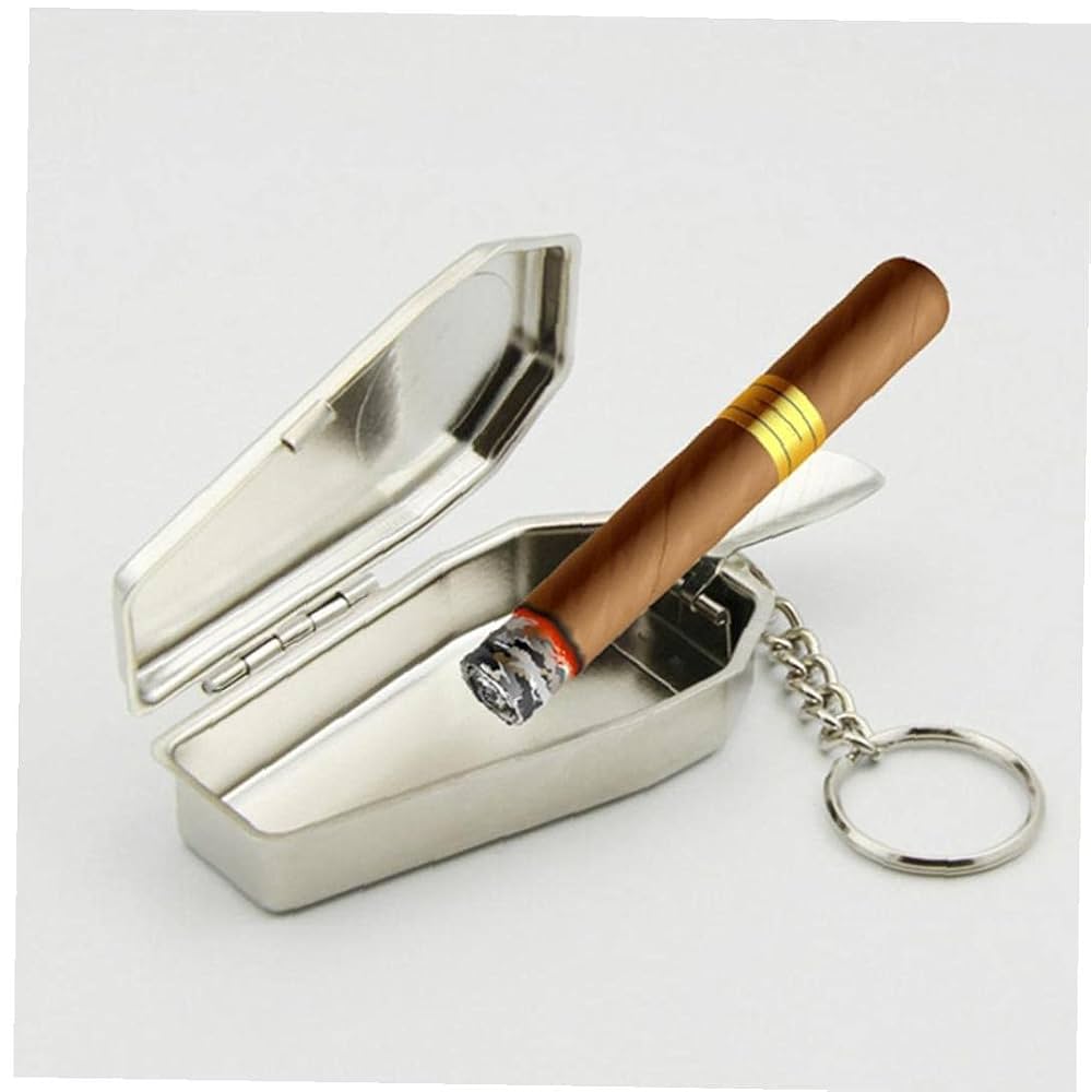 Amazon.co.jp: 棺桶 金属製 携帯灰皿 屋外用 タバコ灰皿 フタ