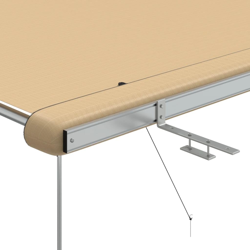 Wohnwagen Markise beige 2 x 2,5 x 2,15 m Aluminium Gestänge mit UVschutz Aufbewahrungstasche für Camping Autoreisen Festival Schatten
