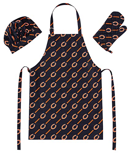 The Northwest Company Nfl Chicago Bears 3-Piece Apron, Oven Mitt And Chef Hat Set, One Size, Team Colors #TOP4