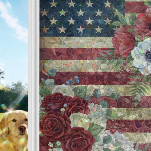 Película para ventana con diseño de bandera floral 17.7" x 78.7" miniatura 2