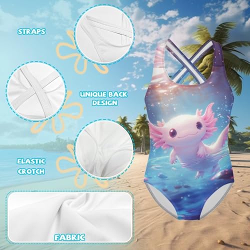 Image of Girls One-Piece Swimsuit for Swimming Lessons Beach Volleyball Pool Party Outdoor Training Quick Dry