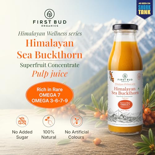 Image of Organic Sea Buckthorn Juice Concentrate 300ml | Antioxidant Rich Immunity Booster | Skin Glow & Hair Health Drink