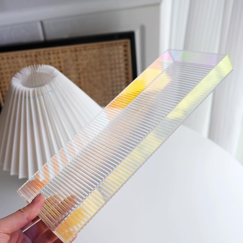 Miniatura 3 de Bandejas de acrílico arco iris, bandeja de almacenamiento de acrílico iridiscente, organizador de almacenamiento de maquillaje para tocador,