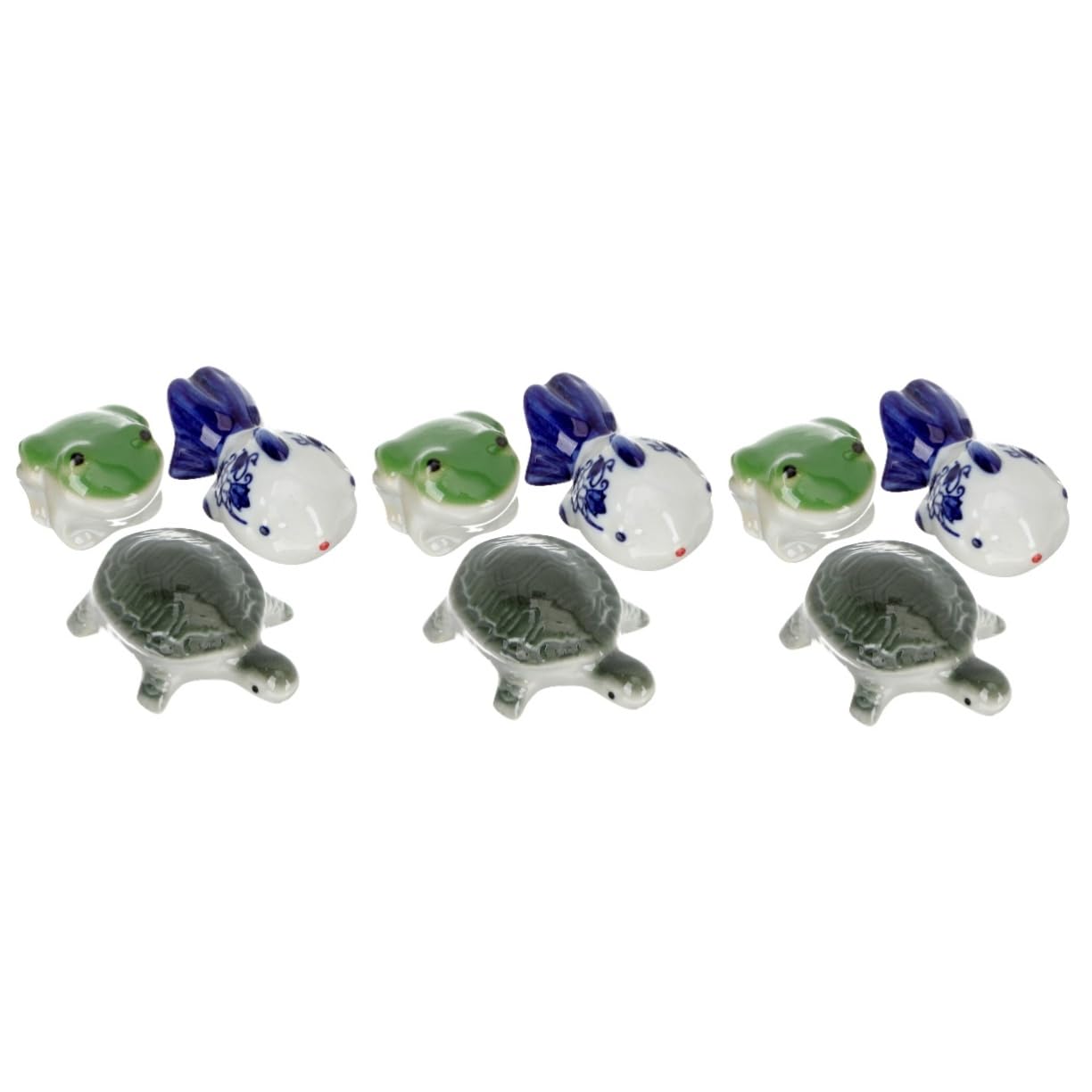 BESPORTBLE 9pièces Décoration Aquarium Céramique Lot de Animaux Flottants Forme De Tortue Et Grenouille Ornements Réalistes pour Bassin Aquatique pour Aménagement Paysager Et Paysage