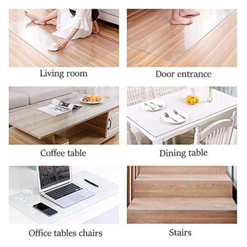 Tapis de chaise transparent PVC 1,5 mm robuste avec protection anti-rayures - 5