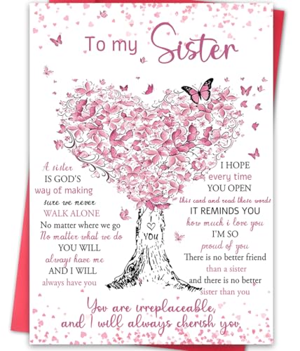 Happy Birthday Card for Sister, Lovely Sister Bday Cards,Unique Gifts Ideas for Women,Birthday Gifts from Brother