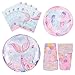 WERNNSAI Fournitures de fête sirène à l'aquarelle – Ensemble de vaisselle de fête d'anniversaire pour filles, fête d'anniversaire, assiettes, gobelets, serviettes en papier, 64 pièces pour 16 invités