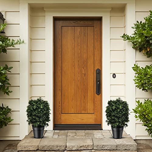 Goplus 2Ft Artificial Boxwood Topiary Ball Tree, 2 Pack Faux Round Shrubs Bushes Decoration With Uv-Proof Realistic Leaves, Fake Potted Plants For Front Porch Home Office Outdoor Indoor Decor #TOP1