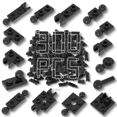 LANMANUO 300 Piece MOC Modified Joint Tow Ball Building Blocks 1x2 Classic Building Plate Bulk War Machine Early Learning Education Gifts