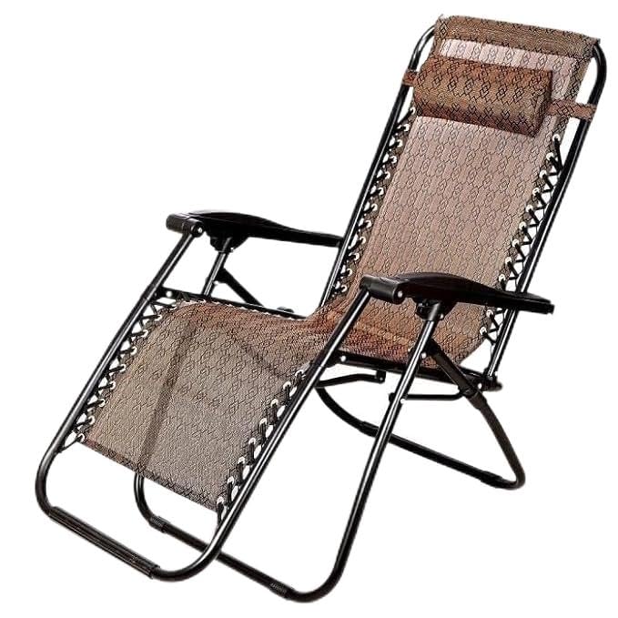 Image of Yo Green Stainless Steel Zero Gravity Chair, Lawn Chair Recliner Lounge, Portable Camping Folding Beach Chair with Removable Pillow (Burgundy)