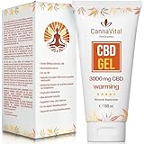 CannaVital Wärmende CBD Creme 3000mg – Intensiv Wärmecreme für Muskeln & Gelenke – CBD Salbe mit Thermal-Effekt – Hanf Balsam zur Entspannung & Regeneration – Laborgeprüft, 150ml – Made in Germany