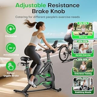 SLUNSE Exercise Bike for Home Use, Adjustable Magnetic Resistance Spin bike with Smart APP, Home Gym Equipment Stationary Bike with Dumbbell Rack, LCD Display, Tablet Holder, 180KG Weight Capacity
