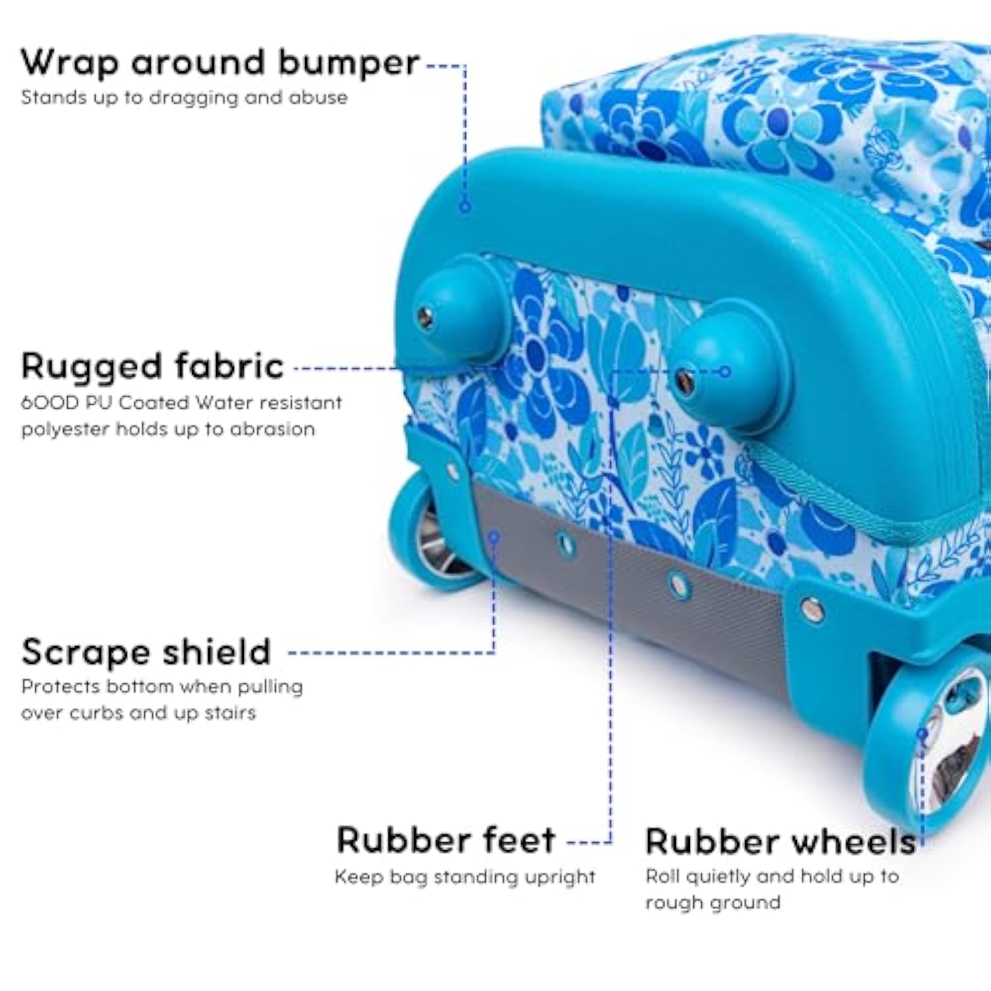Sunrise Rolling Backpack - 18" (Blue Vine)
