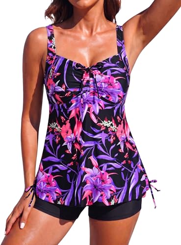 Maillot de bain tankini à volants chic pour femme avec contrôle du ventre