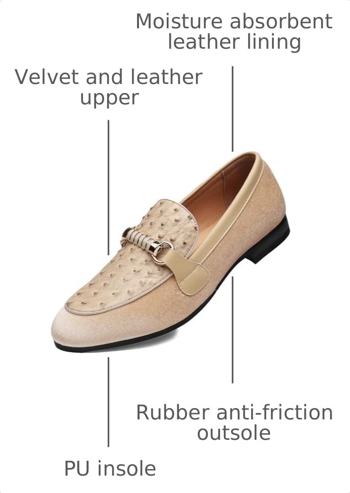 Image of Men's Fashion Formal Velvet Loafers and Wedding Dress Shoes for Men, Penny Slip-On Smoking Luxury Men Casual Shoes