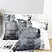 OYIMUA Gray Throw Pillow Covers 18x18,Modern Abstract Gray and White Couch Pillow Covers,Decorative Accent Pillow Cover,Square Pillow Cases for Sofa Living Room Bedroom Set of 2