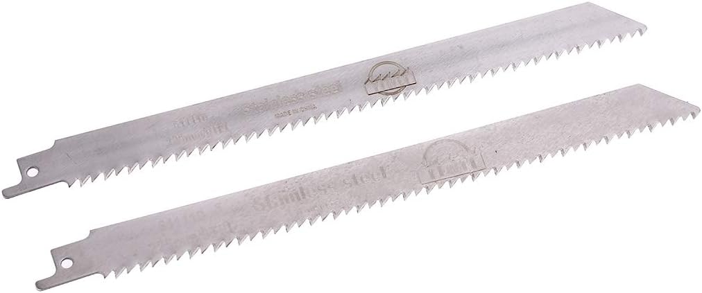 jijiwaiwai 2Pieces S1111D Stainless Steel Reciprocating Sabre Saw Blade for Cutting Wood Metal Reciprocating Saw