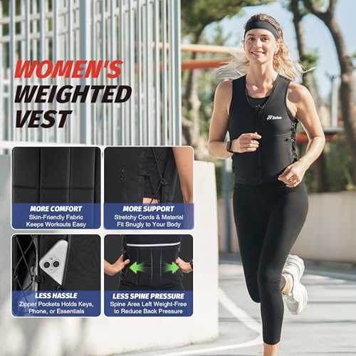 ZELUS Weighted Vest Woman, Adjustable Weighted Vest 1-10lb/ 1-15lb with Removable Z-Fit Soft Iron Weights, for Weight Loss Running Walking Rucking Strength Training, Reflective & Pocket Design by ZELUS - Image 2