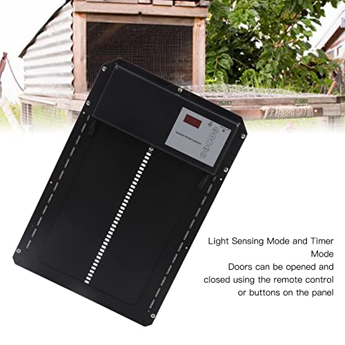 Hühnerstalltür-Kit, IP44 wasserdichte Lichtsensor-Automatik-Geflügeltür aus Stahl für Indoor-Farmen (EU-Stecker) – Bild 4