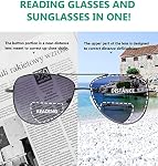 Eyekepper Bifocal Verres de lecture Verres Polycarbonate Printemps Temple Pilot Style Lecteurs Verre Gris +2.0
