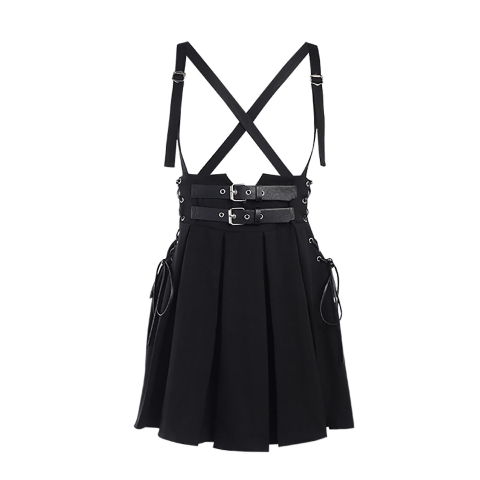 Jupe plissée gothique dos nu mini jupe rue Lolita jupe Y2K boucle cravate jupe Steam Punk femmes