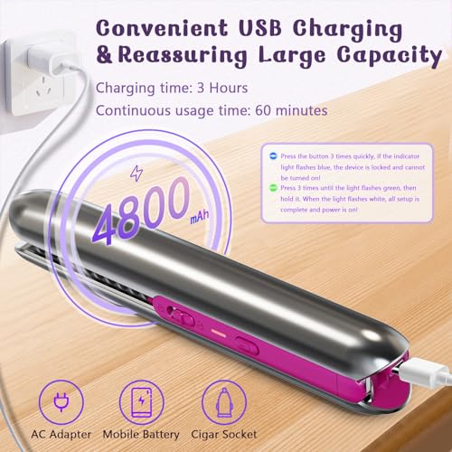 Plancha de Pelo Mini Recargable 2 en 1 Inalámbrica miniatura 5