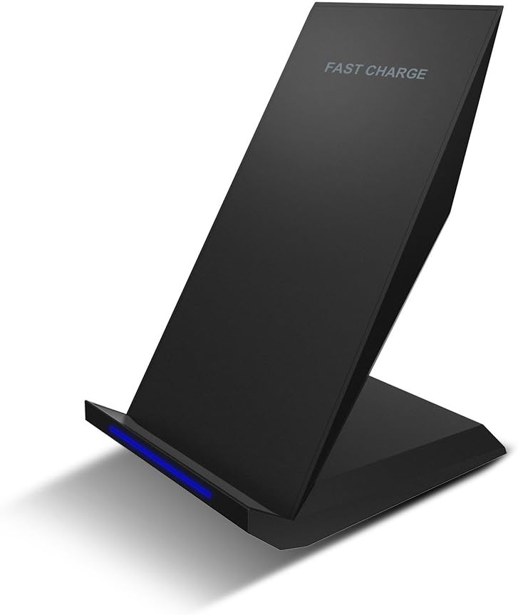 Fast Wireless Charger,LaoTzi 2 Coils Qi Fast Wireless Charging Stand for iPhone X,Samsung Galaxy S9 S9 Plus S8 S8+ S8 Plus S7 S7 Edge S6 Edge and All QI-Enabled Devices(Adapter Not Included)(Black)