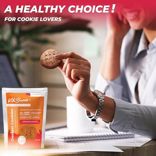 Image of Kilobeaters Almond Berry Dessert Cookies 200G (Pack Of 1) | 7G Protein Per Serve | Ready To Eat Tea Time Snack | No Maida & 0% Added Sugar | Keto Friendly Almond Biscuit | Healthy Snacks For Adults