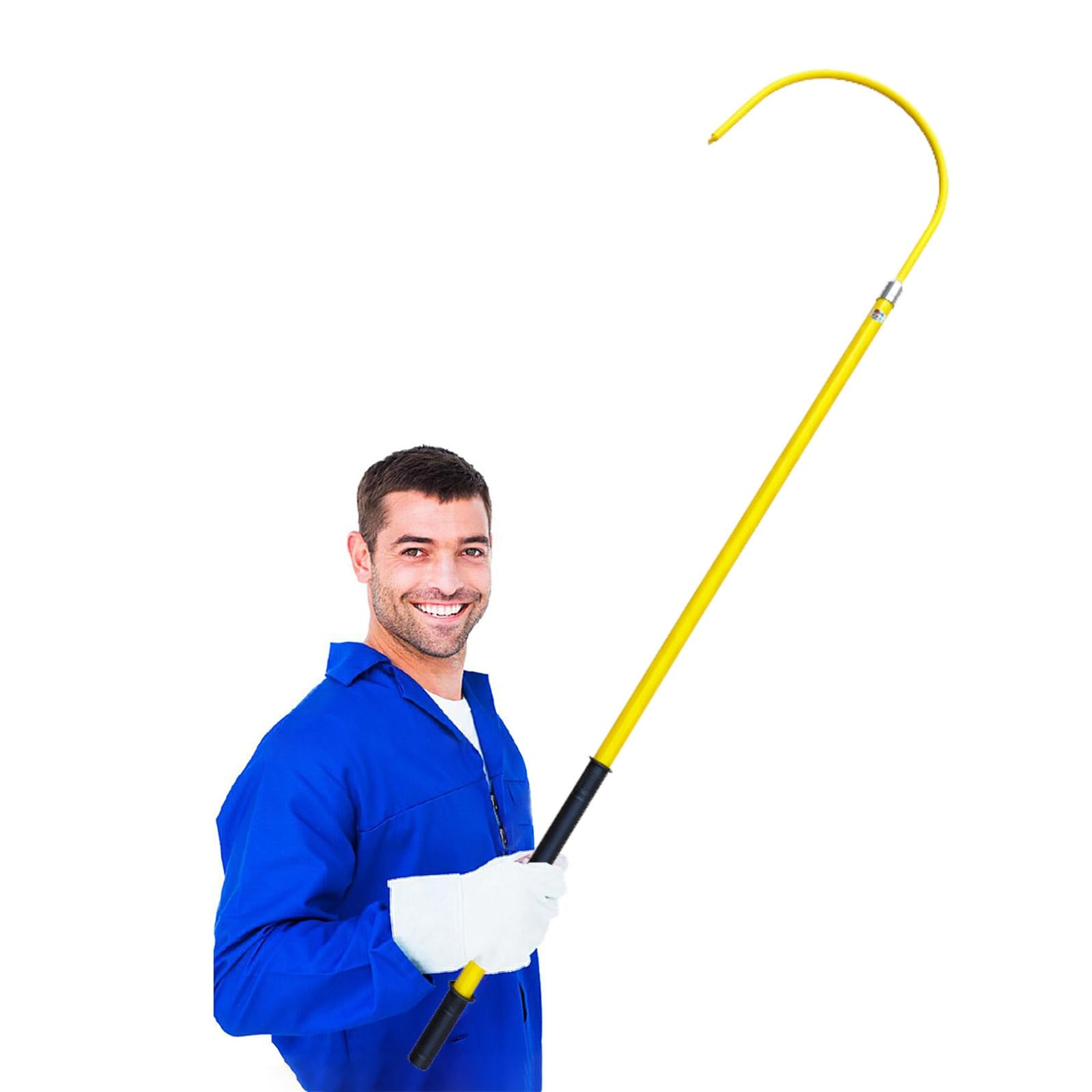 GHHVFEC Emergency Rescue Pole Hook - 35kV Insulated Safety Tool for Electricians, Lightweight Anti-Electrocution Device with Non-Slip Handle for Emergency Situations