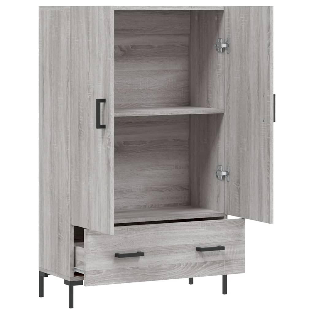 Higieniczna szafka Sonoma szara, 69,5 x 31 x 115 cm, szafka z materiału drewnopochodnego z metalowymi nogami, miejsce do przechowywania do sypialni, nowoczesny organizer