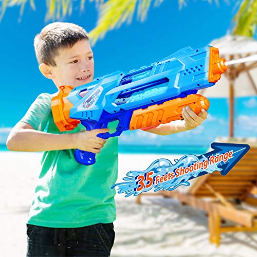 Super Water Guns for Kids & Adults, 2 Pack Super Water Blaster Soaker Squirt Guns, 1200cc High Capacity for Kids Ideal Gift Toys for Summer Outdoor Swimming Pool Beach Sand Water Fighting Play Toys - Thumbnail 6