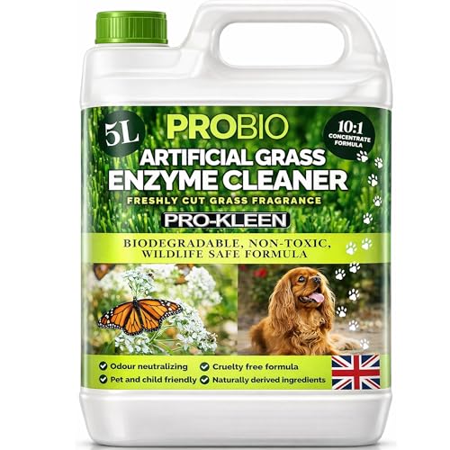 Pro-Kleen ProBio Artificial Grass Cleaner Probiotic Based Deodoriser Odour Eliminator 5L Non-Toxic Cruelty-free Pet Friendly. Fresh Cut Grass fragrance. Naturally derived Probiotic Cleaning option