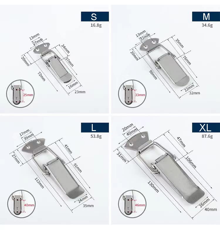 Miniatura 2 de (10 PCS) (S) Pequeño acero inoxidable Spring Toggle Latch Caja de madera Draw Pestillo Gabinete