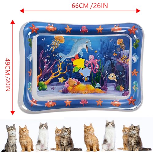 NLAIKE-2-Packs-Thickened-Water-Sensor-Play-Mat-for-CatsCat-Cooling-Pad-Keep-Your-Pets-Cool-in-The-SummerCats-Water-Play-Mat-with-Fish-for-Pet-PlayCat-Water-Mat-Toy-for-KidsPetsDolphin-Design