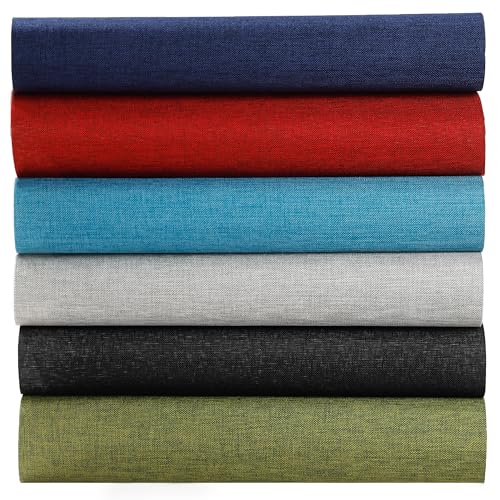 12Pcs Book Cloth for Book Binding 14x10 6 Colors Fabric Surface and Paper Backed Book Binding Materials Binding Fabric for DIY Covers No Fraying Pre-Cut & Ready to Use (A)