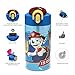 Zak Designs 16oz Kids Durable Plastic Spout Cover and Built-in Carrying Loop, Leak-Proof Water Bottle Design for Travel (16 oz, Paw Patrol Marshall),PWPT-T123