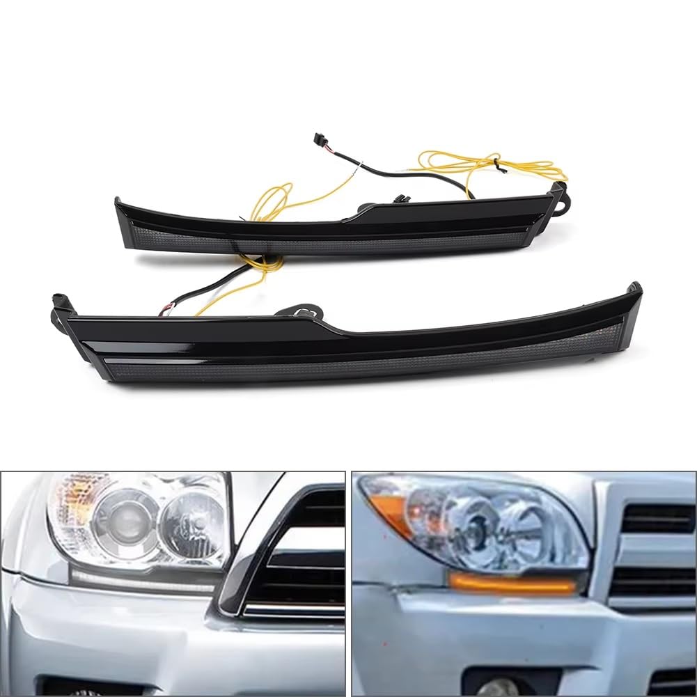 Repetidor de intermitente espejo Luz De Circulación Diurna Para Coche, Lámpara Señal Giro Para Toyota Para 4Runner 2006-2009, Luces Indicadoras LED Doble Lado, Izquierdo Y Derecho