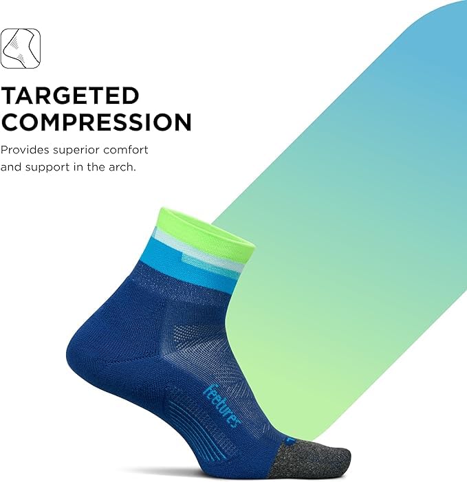 Feetures Elite Ultra Light Cushion Quarter - Sport Sock with Targeted Compression - (1 Pair)3