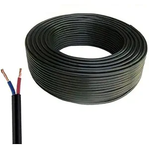 Flat 2 core Copper Wires Cable 1mm for Domestic and Industrial Electric Connections up to 1500 watts (Colour May Vary) 5 Feet