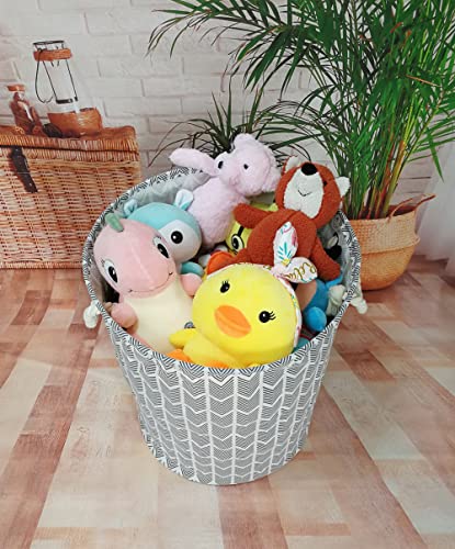 Vaivusto Round Laundry Basket, Waterproof Canvas Large Clothes Basket Laundry Hamper With Handles Kids Nursery Hamper For Kids Room,Toy Storage(Arrow) #TOP3