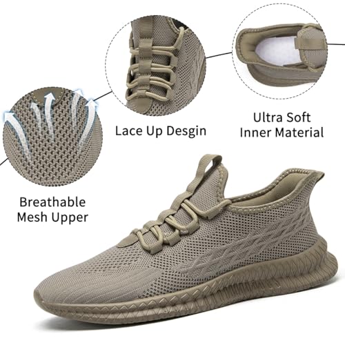 Image of Mens Walking Shoes Tennis Slip on Sneakers Running Jogging Athletic Gym Ultra Lightweight Breathable Comfortable Non Slip Fashion