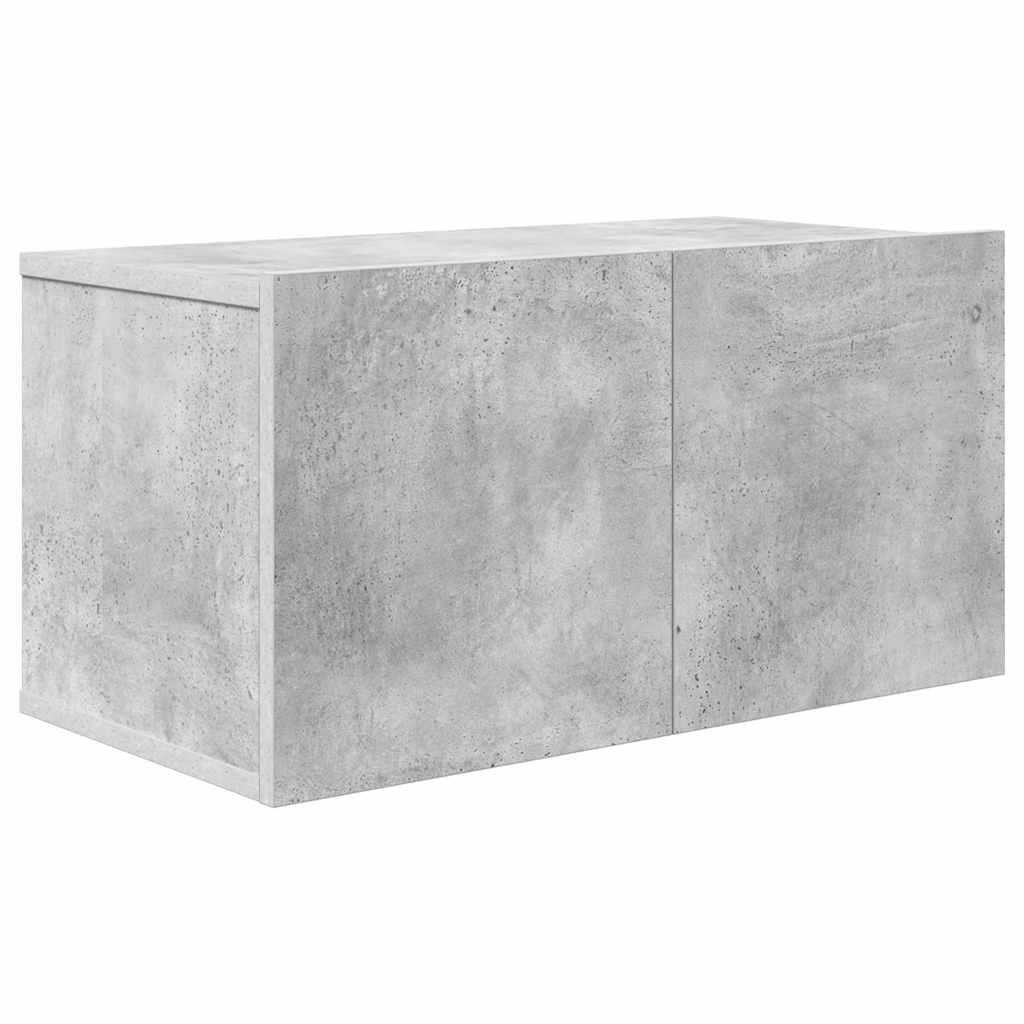 8-TLG. Hängendes TV-Schrank-Set, Betongrau Holzwerkstoff, Lowboard für Wohnzimmer, Modernes Media-Center mit viel Stauraum, Einfache Wandmontage