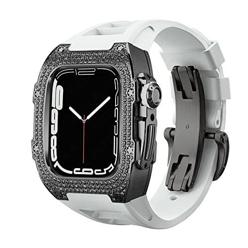 Étui carbone Apple Watch Series 8 7 6 SE kit acier 45mm 44mm