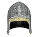 MILERUN Plastic Kids Medieval Crusader Warrior Soldier Toy Helmet for Festival Costume Accessory Battle Play Halloween Cosplay LARP Silver