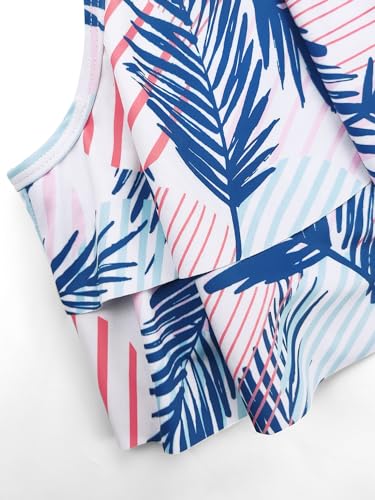 SHEKINI Girls Floral Printing Bathing Suits Ruffle Flounce Two Piece Swimsuits4