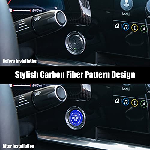 Coque de bouton d'allumage Corvette C8 carbone bleu anti-usure - 4